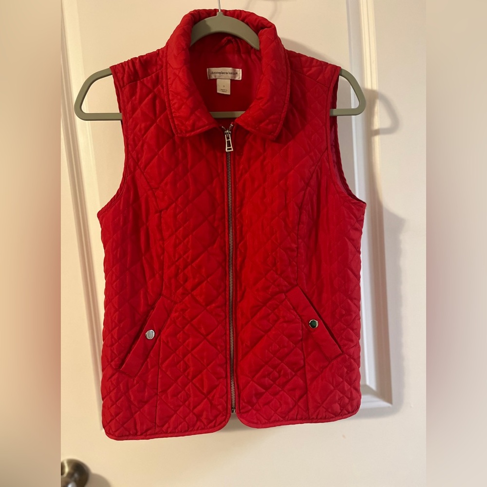 Christopher & Banks Quilted Red Vest